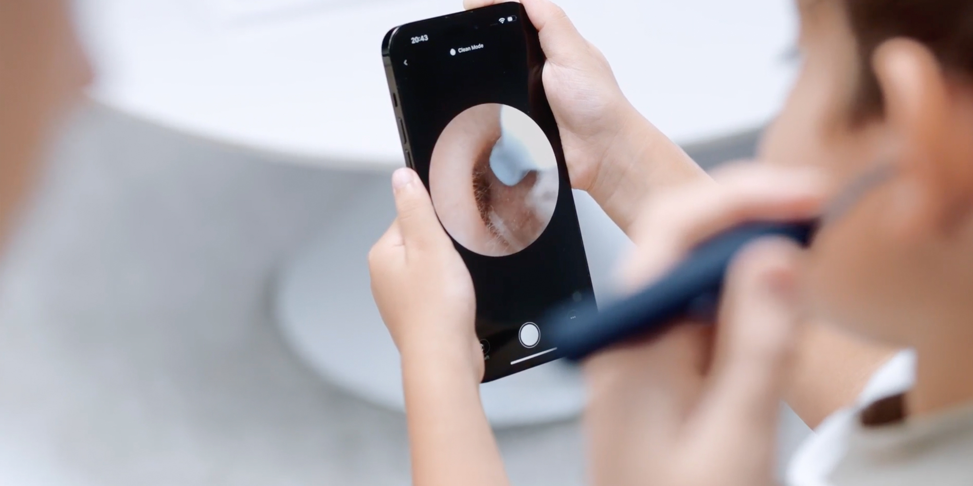 width=100% Urządzenie do czyszczenia uszu Bebird EarSight Plus I35R - niebieski